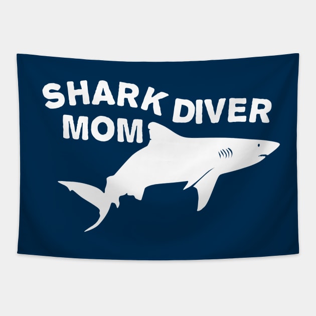 Shark diver mom Tapestry by TMBTM