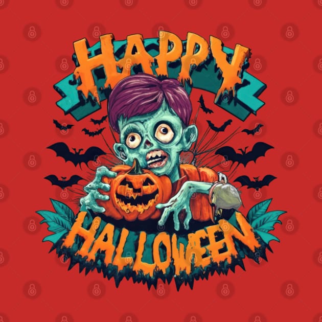 Happy Halloween Zombie by TooplesArt
