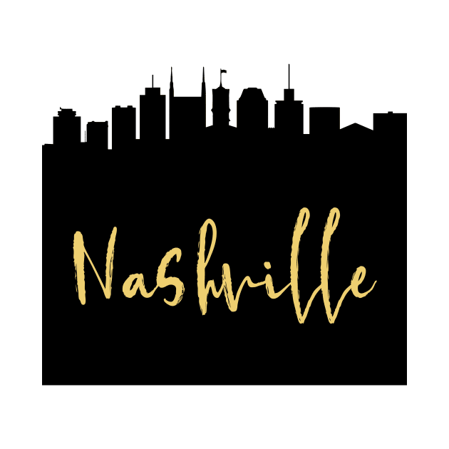 NASHVILLE TENNESSEE DESIGNER SILHOUETTE SKYLINE ART by deificusArt