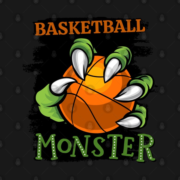 Basketball monster sport Gift for Basketball player love Basketball funny present for kids and adults by BoogieCreates