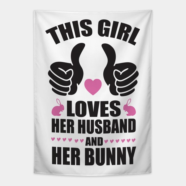This girl loves her husband and bunny Tapestry by nektarinchen