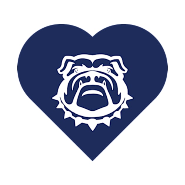 Bulldog Mascot Cares Navy by College Mascot Designs