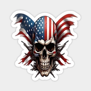 U.S.A flag Skull Magnet