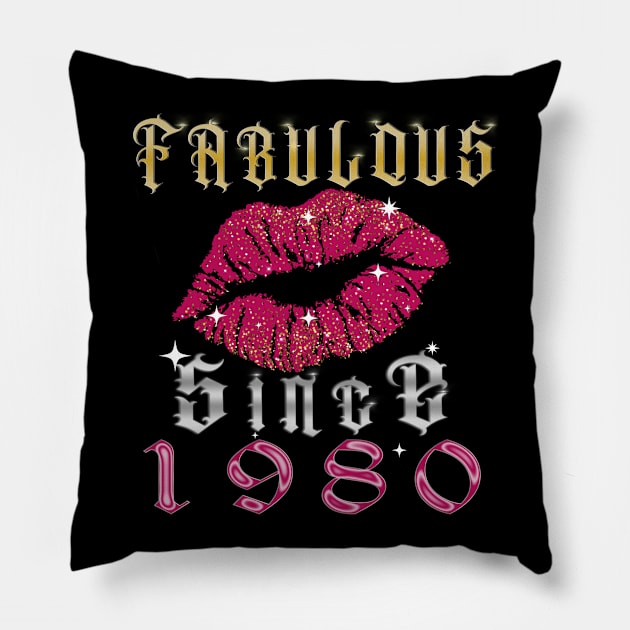 fabulous since 1980 chapter 40 birthday Pillow by BuzzTeeStore