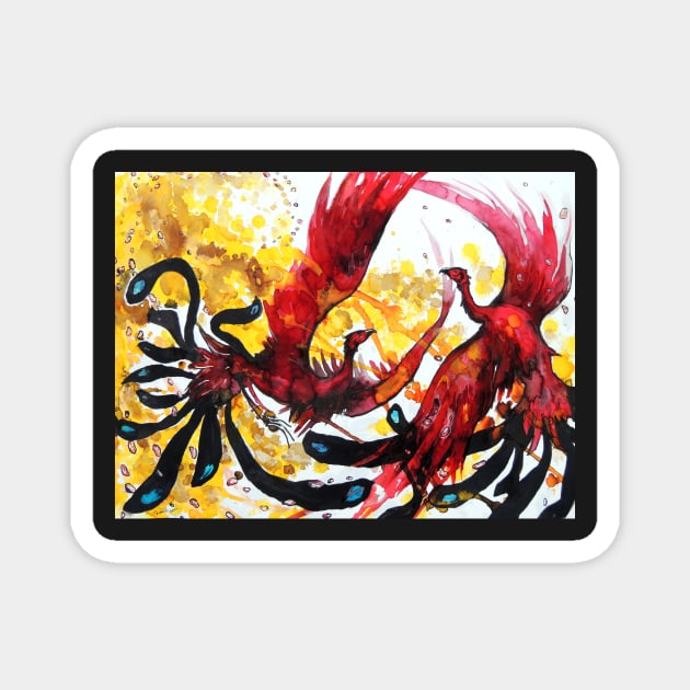 Dance of the Ho-ouh Mythic Birds Magnet by 10000birds