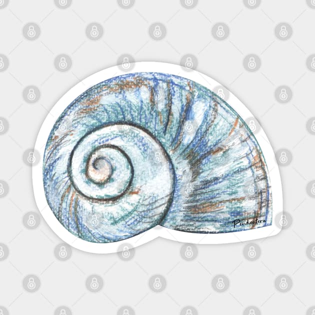 Blue seashell Magnet by Pendientera