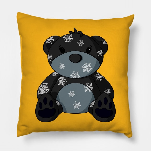 Spiderweb Pattern Teddy Bear Pillow by Alisha Ober Designs