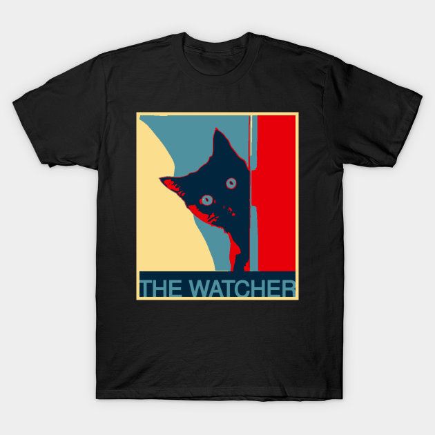 Discover Black Cat Retro Art Deco Style Poster Watcher - Black Cat - T-Shirt