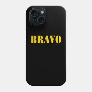 Bravo in yellow font, military style Phone Case