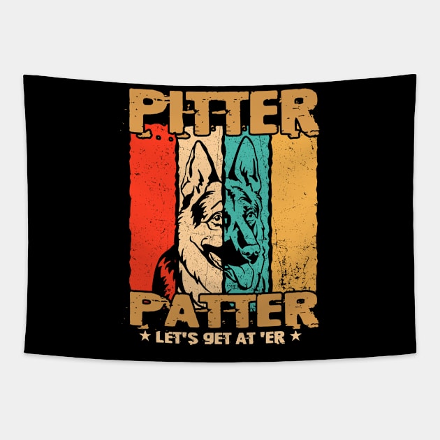 Pitter Funny Patter Let's Get At 'er Retro Tapestry by lenaissac2