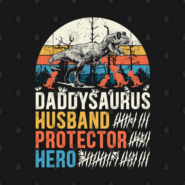 Daddysaurus Husband Protector Hero Vintage by FamiStore