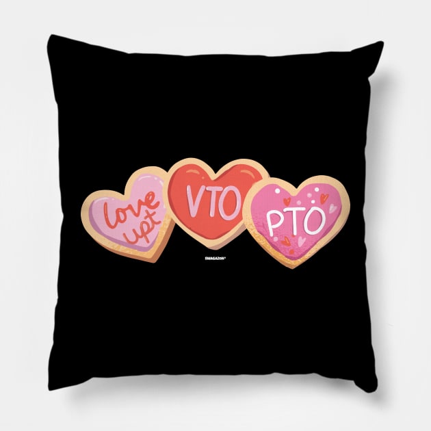 Valentines Day Coworker Swagazon PTO VTO Valentine Cookie Pillow by Swagazon