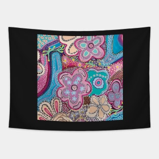 Boho Pastel Flowers Tapestry