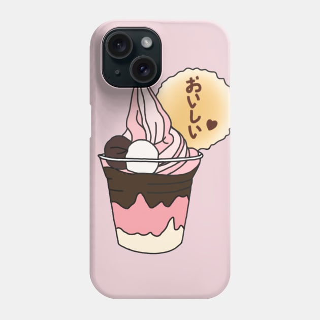 Sakura Strawberry Soft Ice Cream Phone Case by PeachPantone