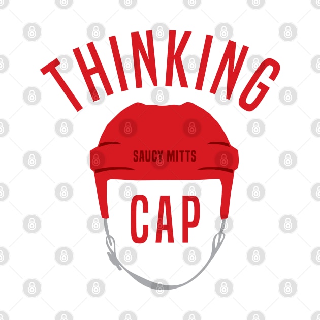 Hockey Helmet Thinking Cap by SaucyMittsHockey