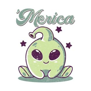 Aliens Merica Retro Cute Animals Men Women Youth Kawaii Aesthetic T-Shirt