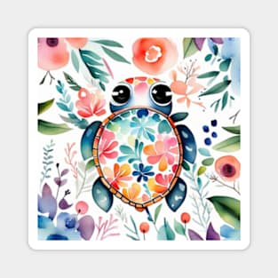 Cute floral turtle gift ideas for kids and adults Magnet