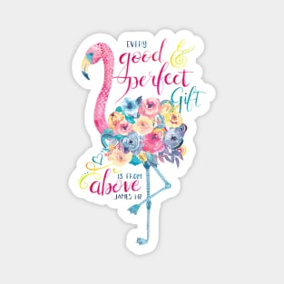 Floral Flamingo Magnet