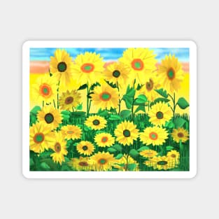 Sunflower Field in Bloom Magnet