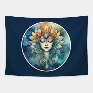 Alien Flower Girl Tapestry