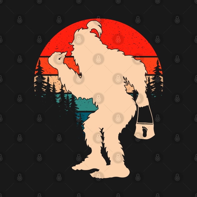 Retro Bigfoot Girl Women by Tesszero