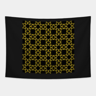 Yellow Chrysanthemum Light and Shadow Kaleidoscope pattern (Seamless) 6 Tapestry