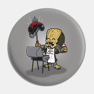 Funny Cute Sci-fi Alien Villain Grilling BBQ Summer Outdoor Pin