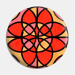 Pink Orange Peach Pastel Geometric Abstract Acrylic Painting Pin