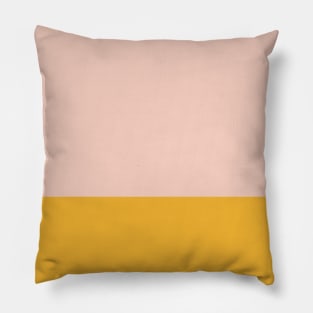Millennial Pink and Mustard Yellow Color Block Pillow
