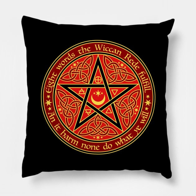 Red Witch Crest Pillow by RavenWake