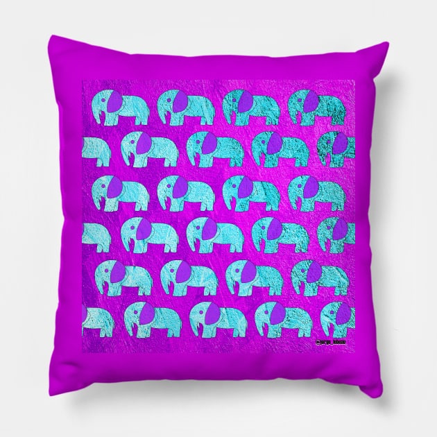 elephant people ecopop kawaii safari design arts Pillow by jorge_lebeau