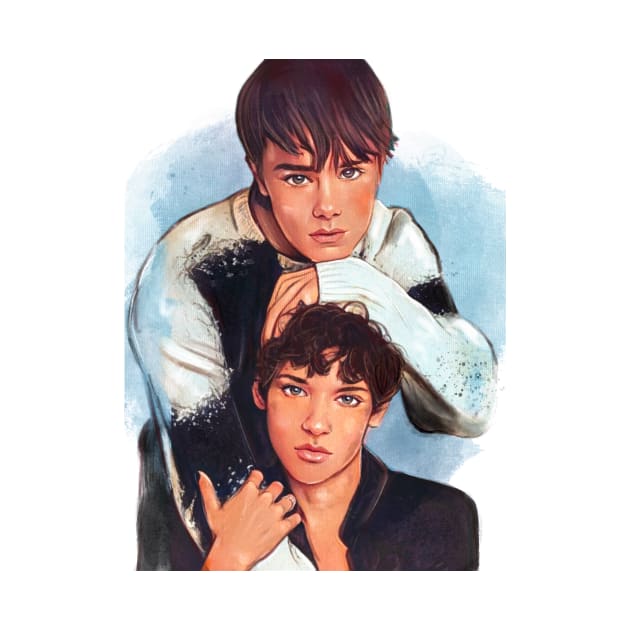 Watercolor of Edvin and Omar from Young Royals Simon and Wilhelm by NinjadesignShop