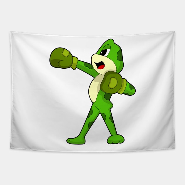 Frog Boxer Boxing gloves Boxing Tapestry by Markus Schnabel