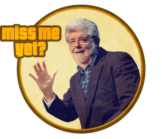 George Lucas: Miss Me Yet? Kids T-Shirt by DevilOlive