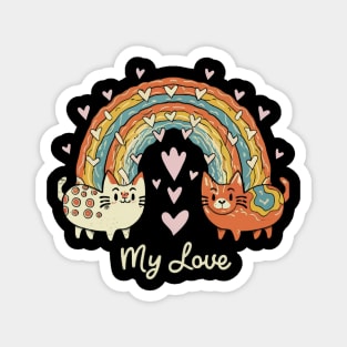 My Rainbow Cat is My Valentine Magnet