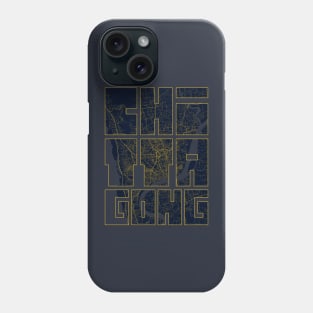 Chittagong, Bangladesh City Map Typography - Gold Art Deco Phone Case