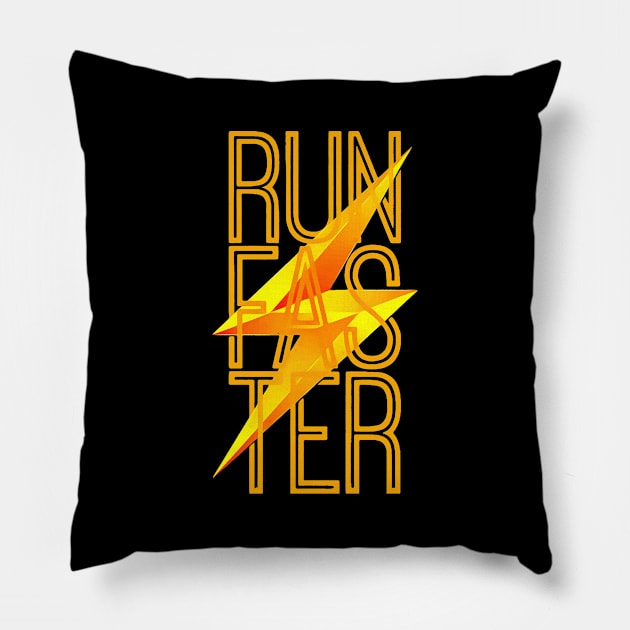 Runner Lightning Pillow by Thinkerman