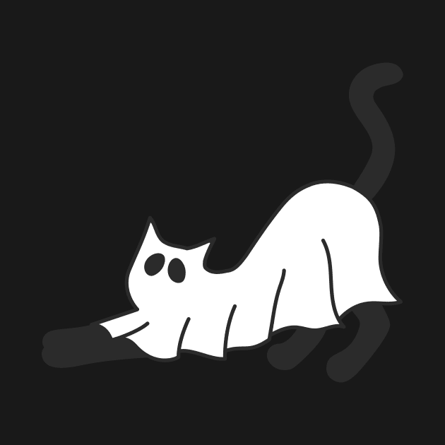 cute Black Cat Ghost by elhlaouistore