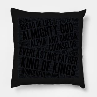 Names of Jesus Word Cloud Scripture Art Pillow