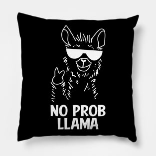 No Problem Llama Alpaca Gangster Glasses Pillow