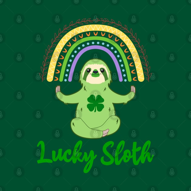 St Patricks Day Lucky Sloth Spirit Animal by RongWay