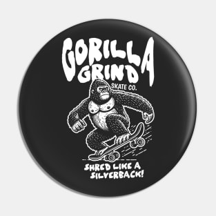 Gorilla Grind Skate Co. // Shred Like a Silverback! // Funny Skateboard Gorilla Pin