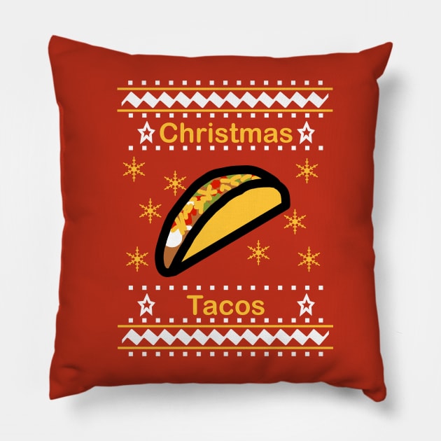 Christmas Tacos Pillow by ellenhenryart