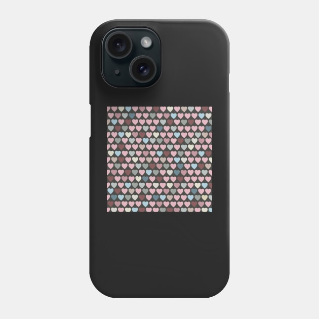 Valentines Hearts- Gray Background Phone Case by smoochugs