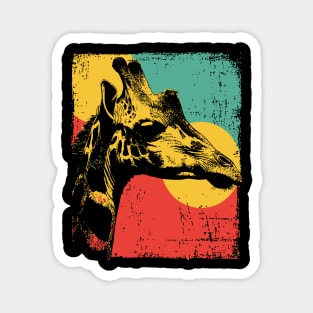 Vintage Giraffe with Bold Pop Colors Magnet