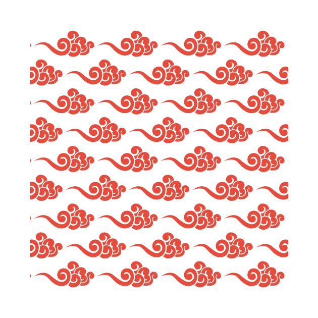 Red Chinese Clouds Pattern by Ayoub14