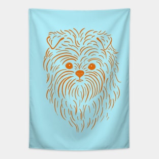 Affenpinscher (Light Blue and Orange) Tapestry