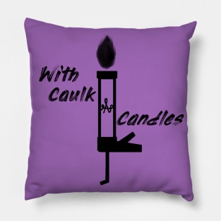 Caulk & Candles Icon (Black) Pillow