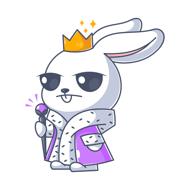 Cute bunny king wearing king clothes and crown by Wawadzgnstuff