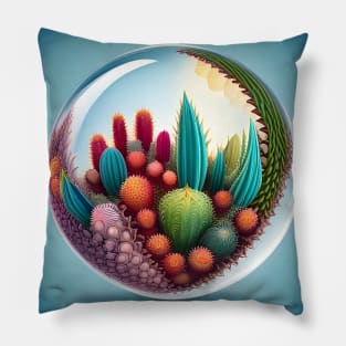 Cactus Garden inside Glass Ball Pillow